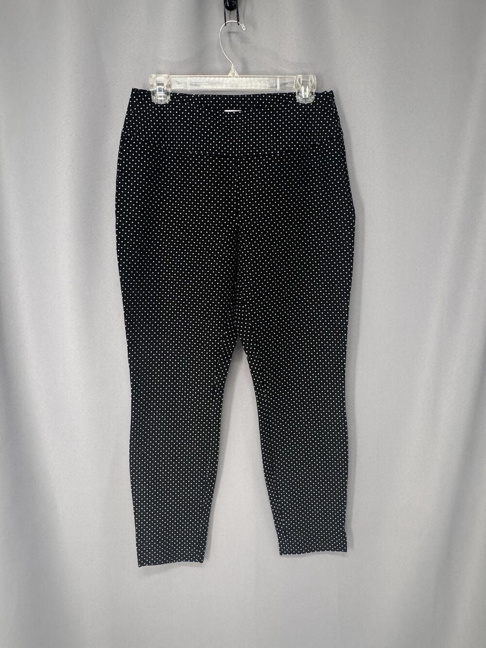 CAbi Pants Cropped Trousers Womens Size 6 Black White Polka Dot Zip Career